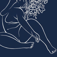 Dark Blue Flower Lady - Digital Download
