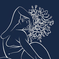 Dark Blue Flower Lady - Digital Download