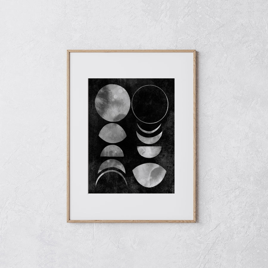 Black & White Moon Phases - Digital Download