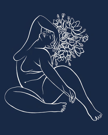 Dark Blue Flower Lady - Digital Download