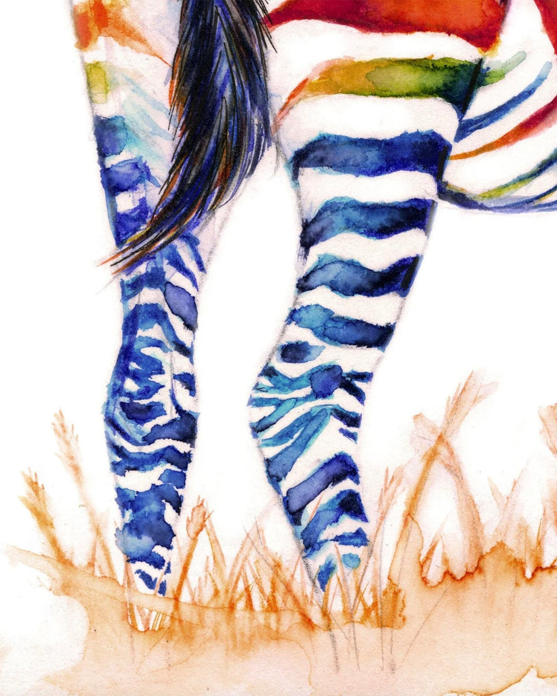 Rainbow Zebra clip art, colorful zebra watercolor (2489513)