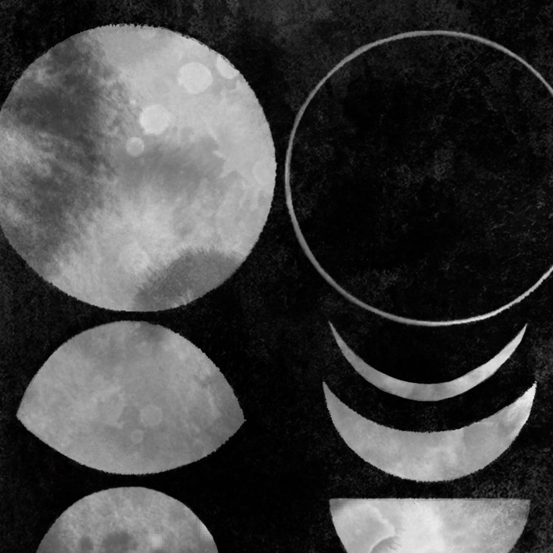 Moon Phases in Black